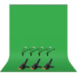 5 x Green Photography Backdrop Kits With Clamps RRP £19.99 ea