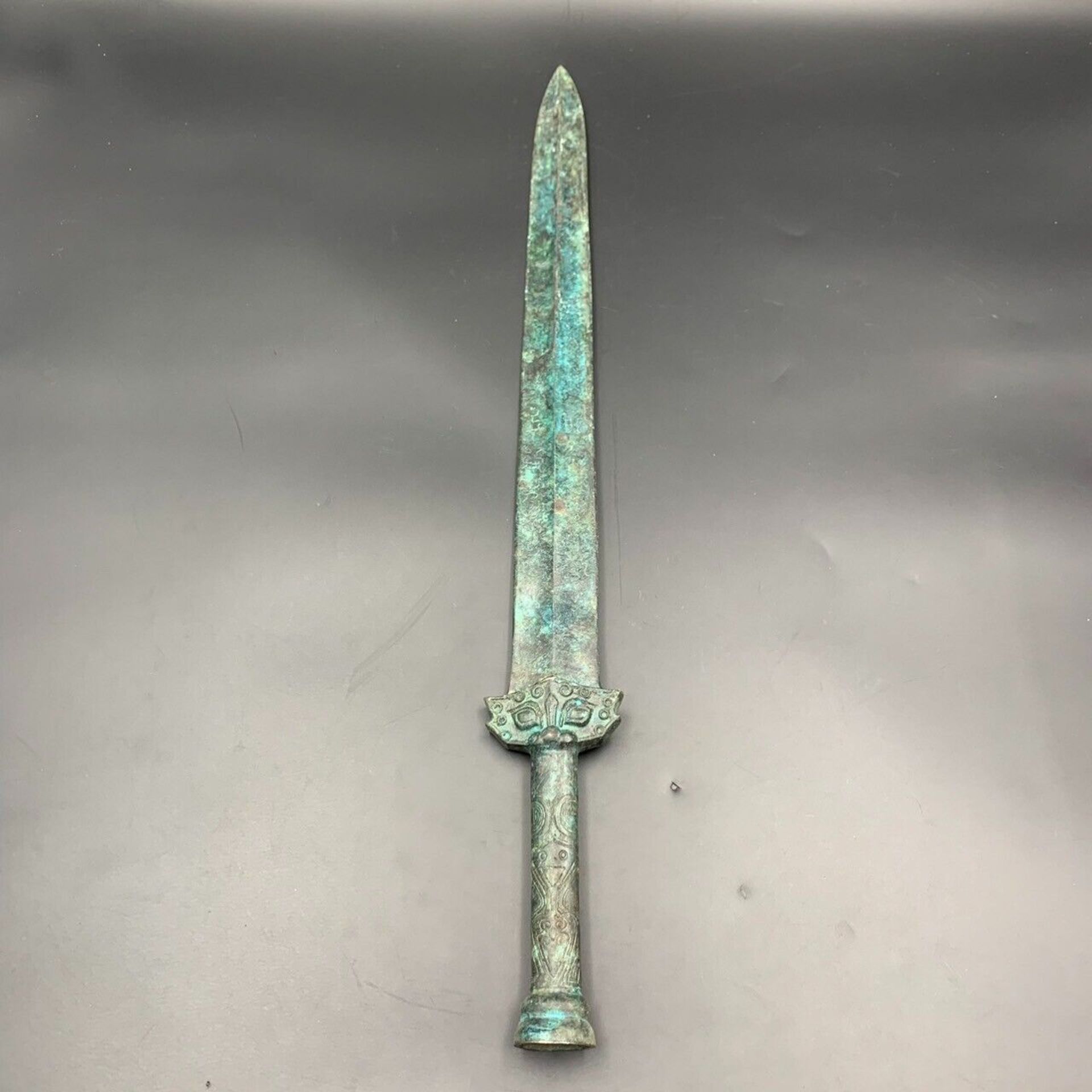 Wonderful Antique Asian Bronze Sword, - Image 4 of 9