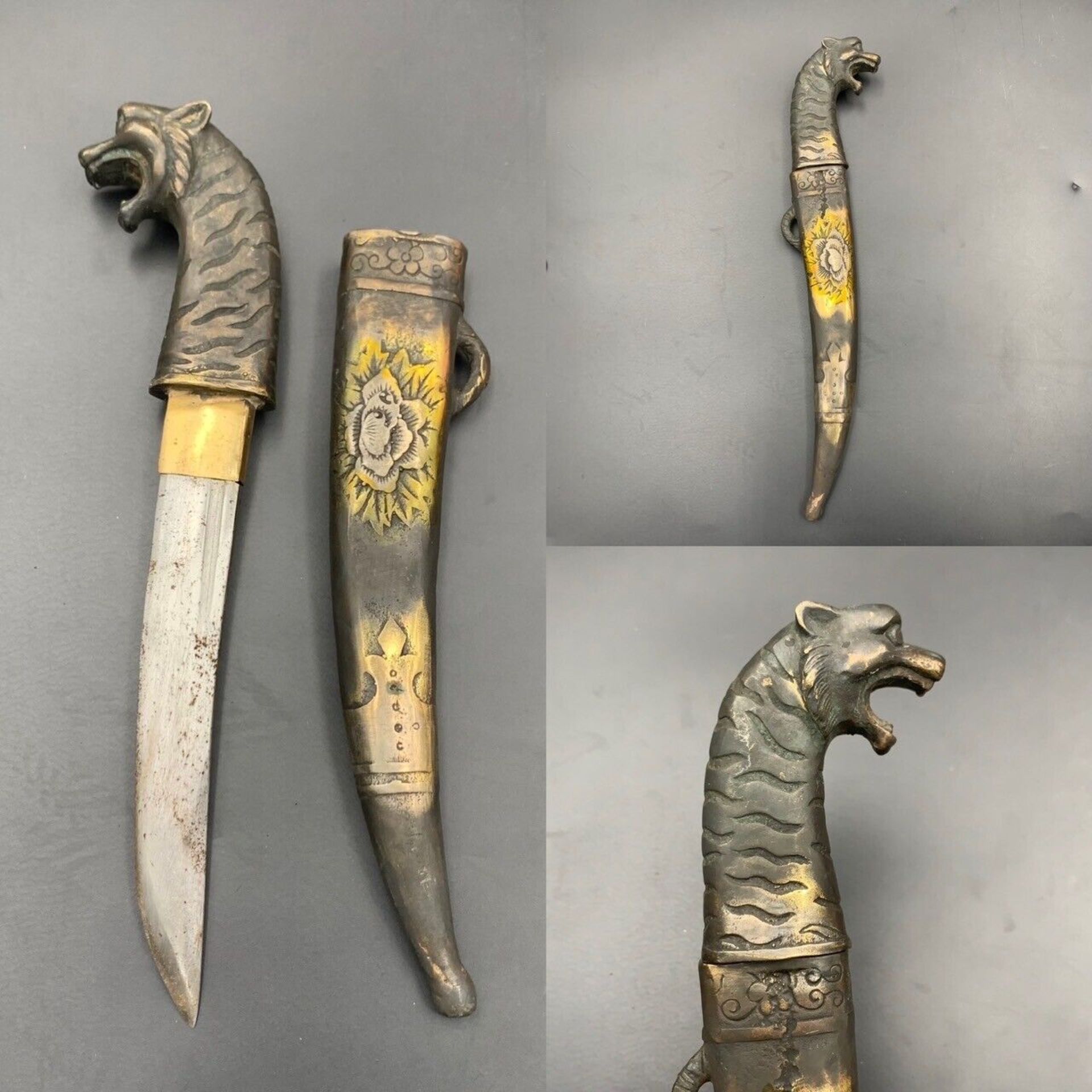 Wonderful Antique Beautiful Handmade Tiger Steel Knife, Rare Handmade Knife - Image 2 of 6