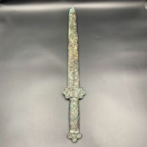 Incredible Rare Handcrafted Art Antique Asian Wonderful Bronze Sword