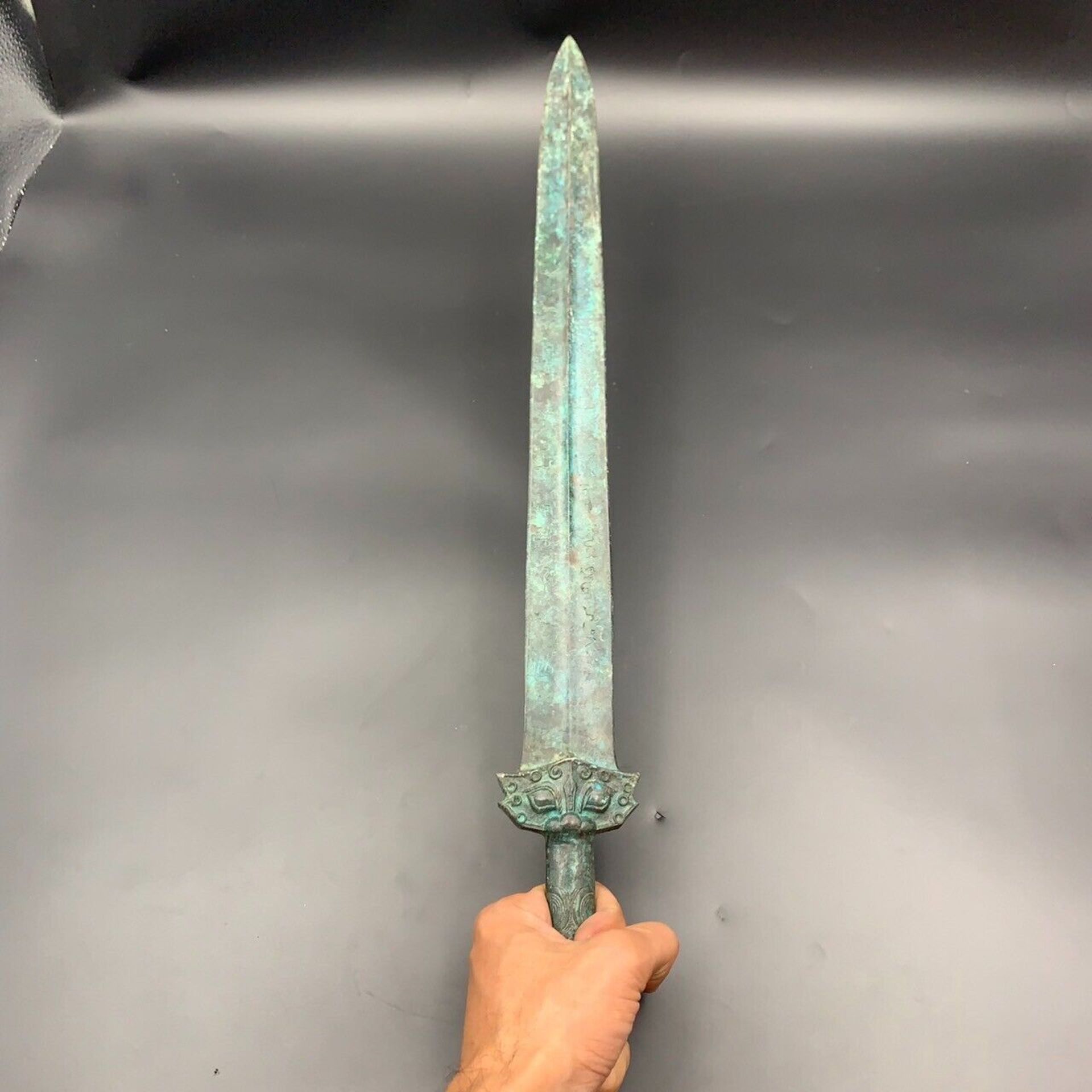 Wonderful Antique Asian Bronze Sword, - Image 8 of 9