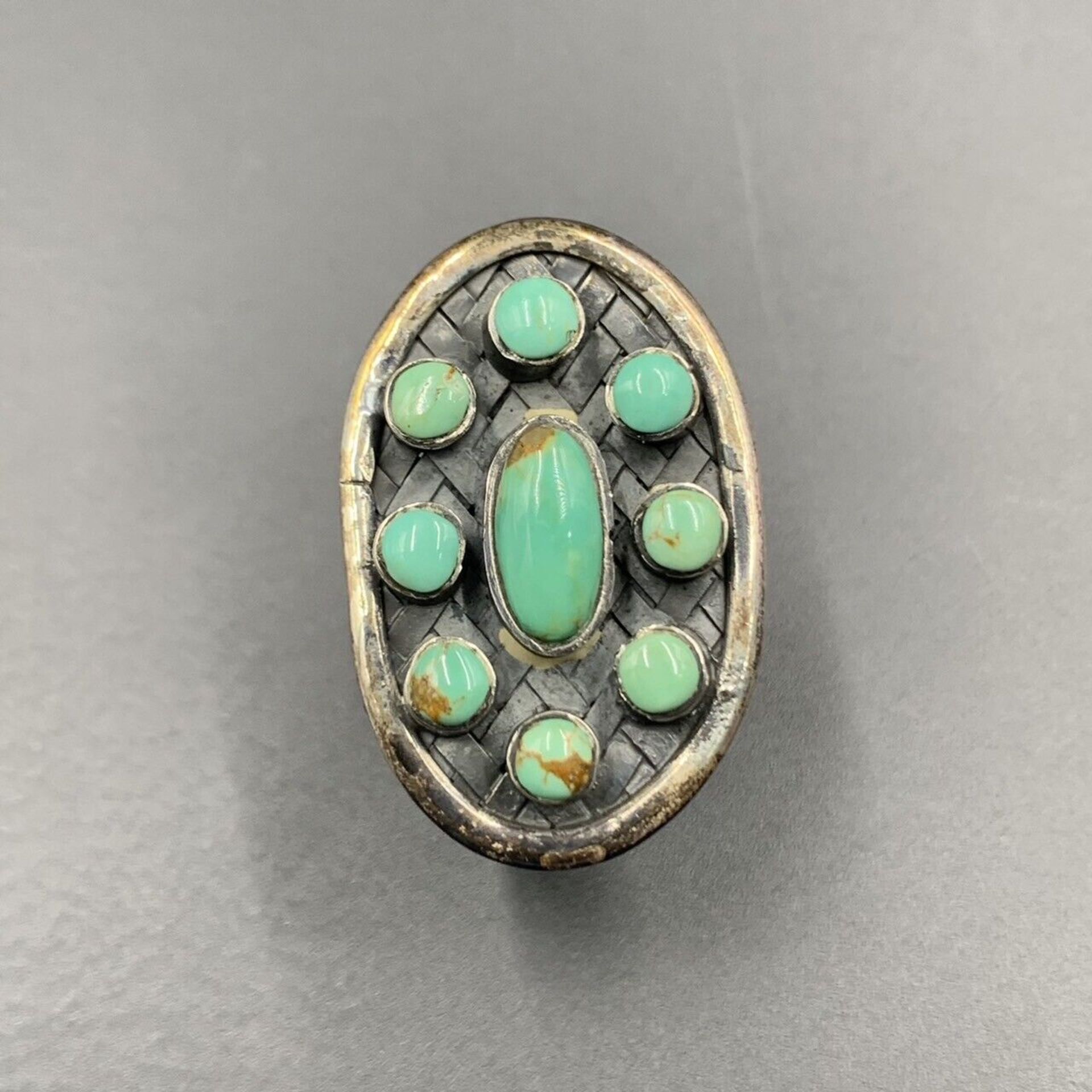 Handmade Natural Thai Made Turquoise With Silver Ring, Native American Inspired Ring. - Image 5 of 5