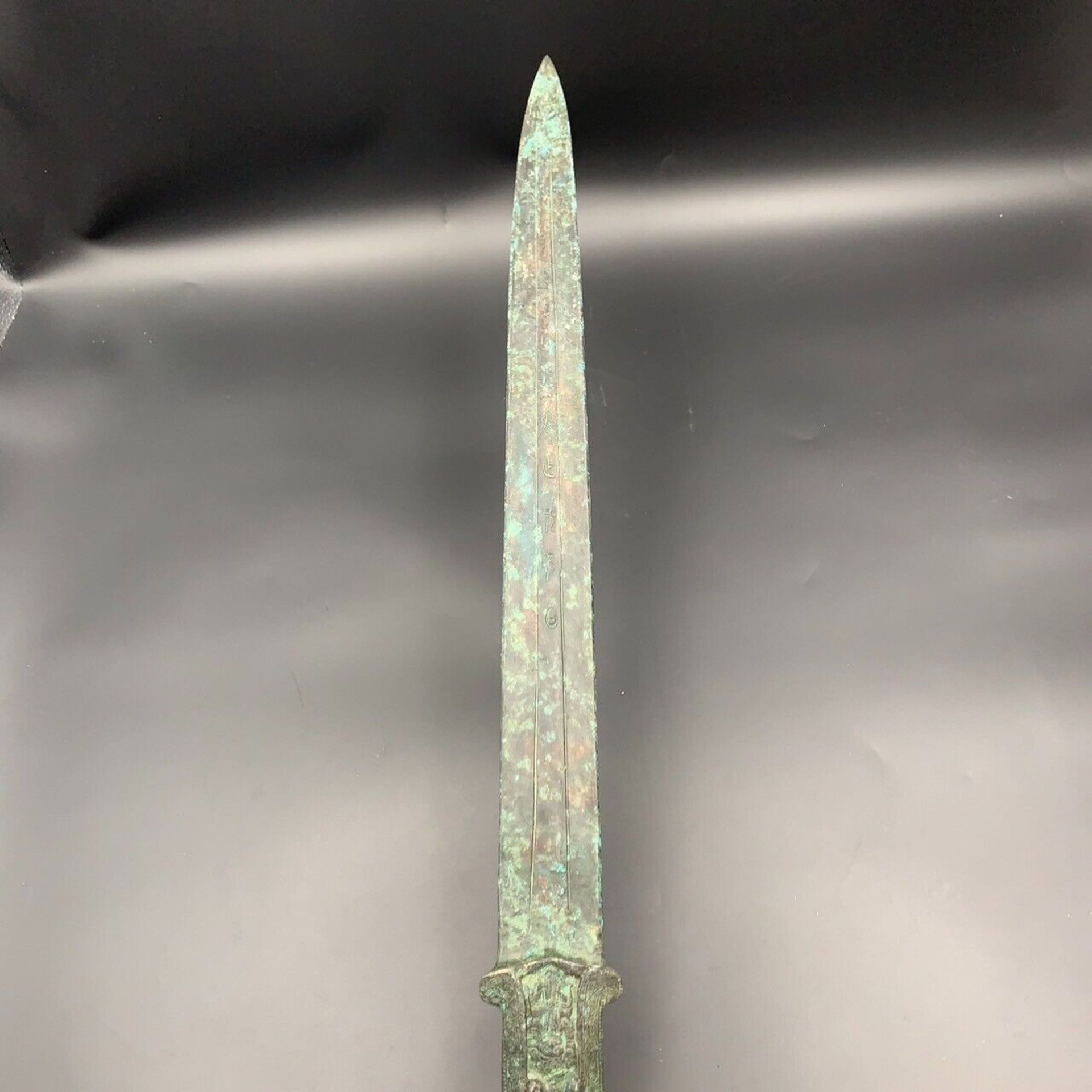 Rare Wonderful Antique Asian Bronze Sword, 62.7 CM. - Image 3 of 8