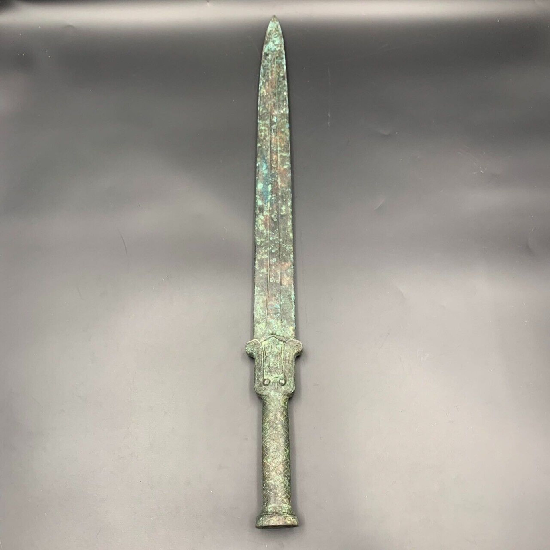 Rare Wonderful Antique Asian Bronze Sword, 62.7 CM. - Image 2 of 8
