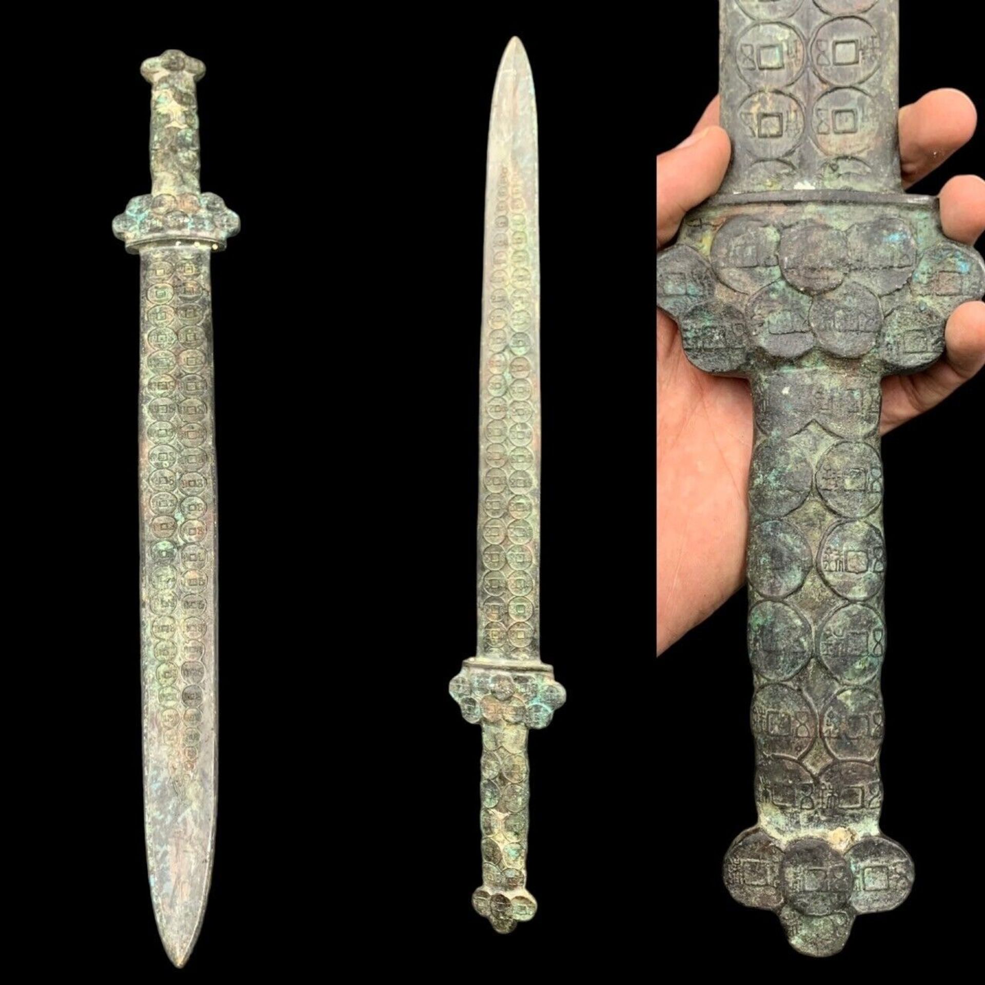Incredible Rare Handcrafted Art Antique Asian Wonderful Bronze Sword - Image 3 of 9