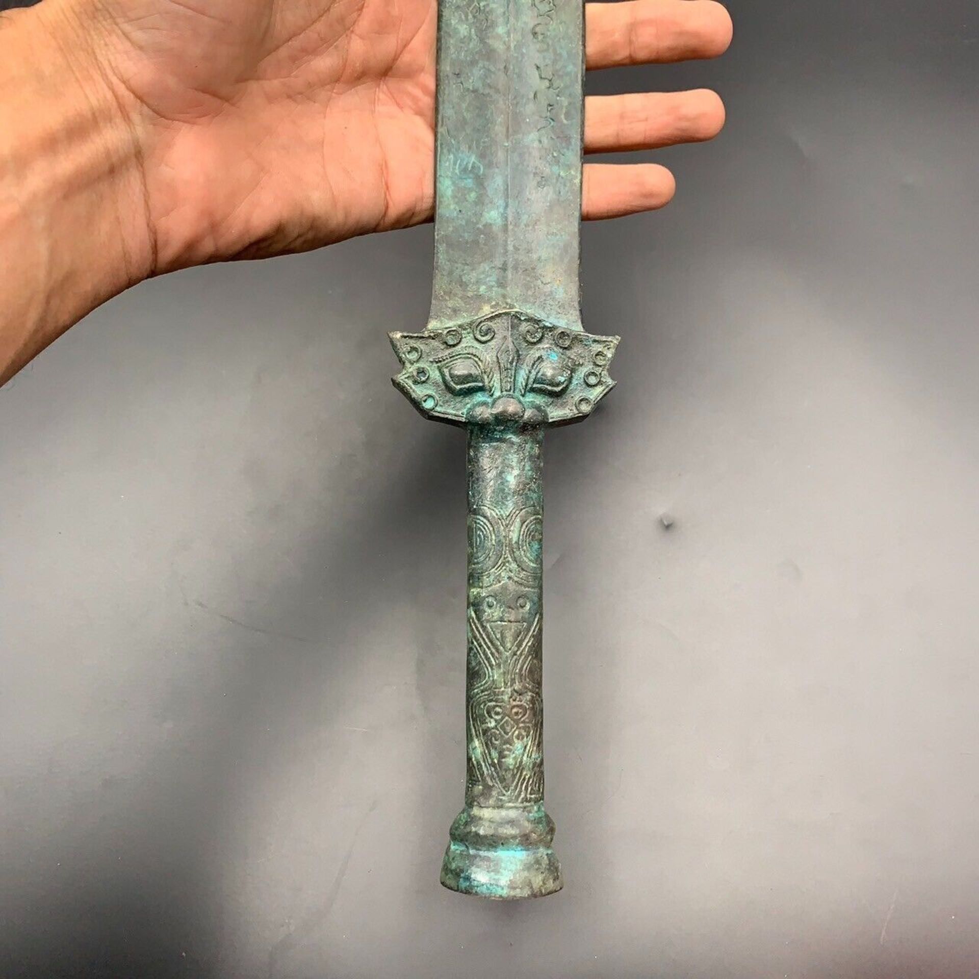 Wonderful Antique Asian Bronze Sword, - Image 7 of 9