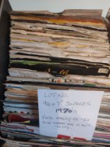 A Collection of Approximately 96 X Vinyl 7” Records. 1970s.