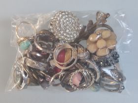 A Collection of Mainly White Metal Rings. Approx 170 Grams.