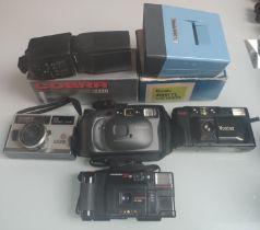 A Collection of 4 X Cameras - 1 X Minolta Cobra Flash – 1 X Slide Viewer.