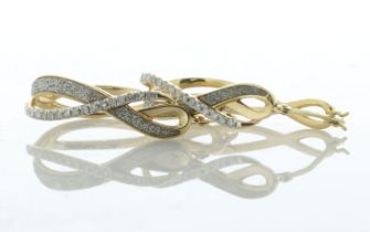 14ct Yellow Gold 'Infinity' Diamond Hoop Earring 0.25 Carats