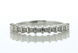 14ct White Gold Bar Set Semi Eternity Diamond Ring 0.10 Carats