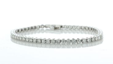 18ct White Gold Tennis Diamond Bracelet 4.73 Carats