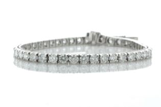 18ct White Gold Tennis Diamond Bracelet 10.09 Carats