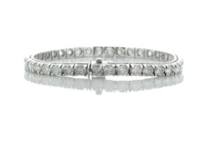 18ct White Gold Tennis Diamond Bracelet 8.5"" 4.86 Carats