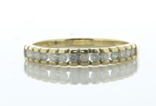 9ct Yellow Gold Bar Set Semi Eternity Diamond Ring 0.50 Carats