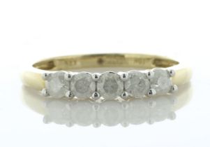 9ct Yellow Gold Five Stone Diamond Ring 0.50 Carats