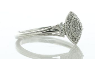 9ct White Gold Marquise Cluster Diamond Ring 0.20 Carats