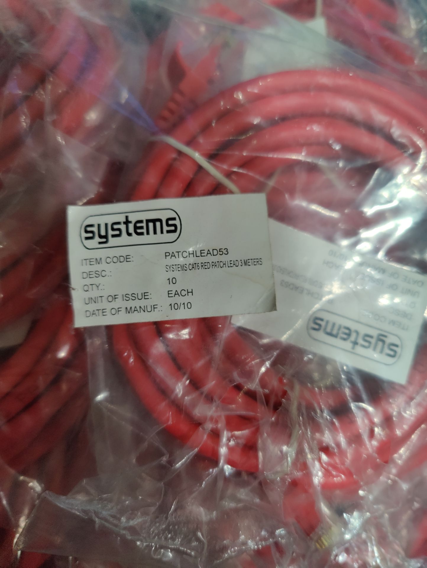 10 x Connekt Gear 3M RJ45 Netork Cable (Red)