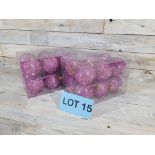 24 X 6cm Hot Pink Tinsel Baubles