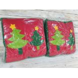 2 X 3D Fabric Christmas Cushions. 38cm X 38cm RRP £29.98