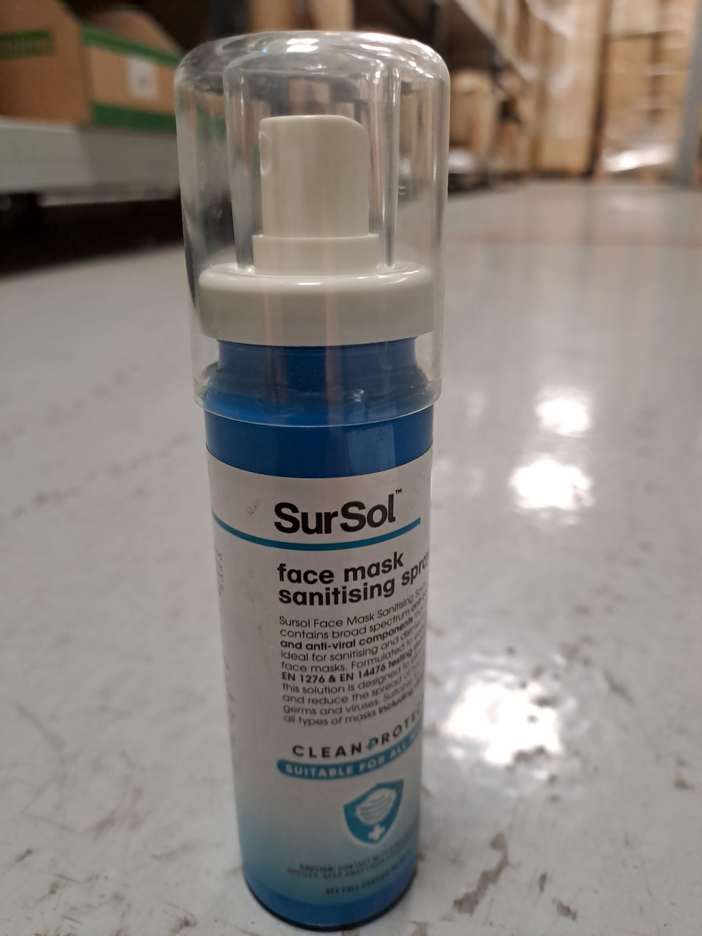 Lot 81 SurSol Face Mask Sanitising Spray 75ml Bottle x 49 Units