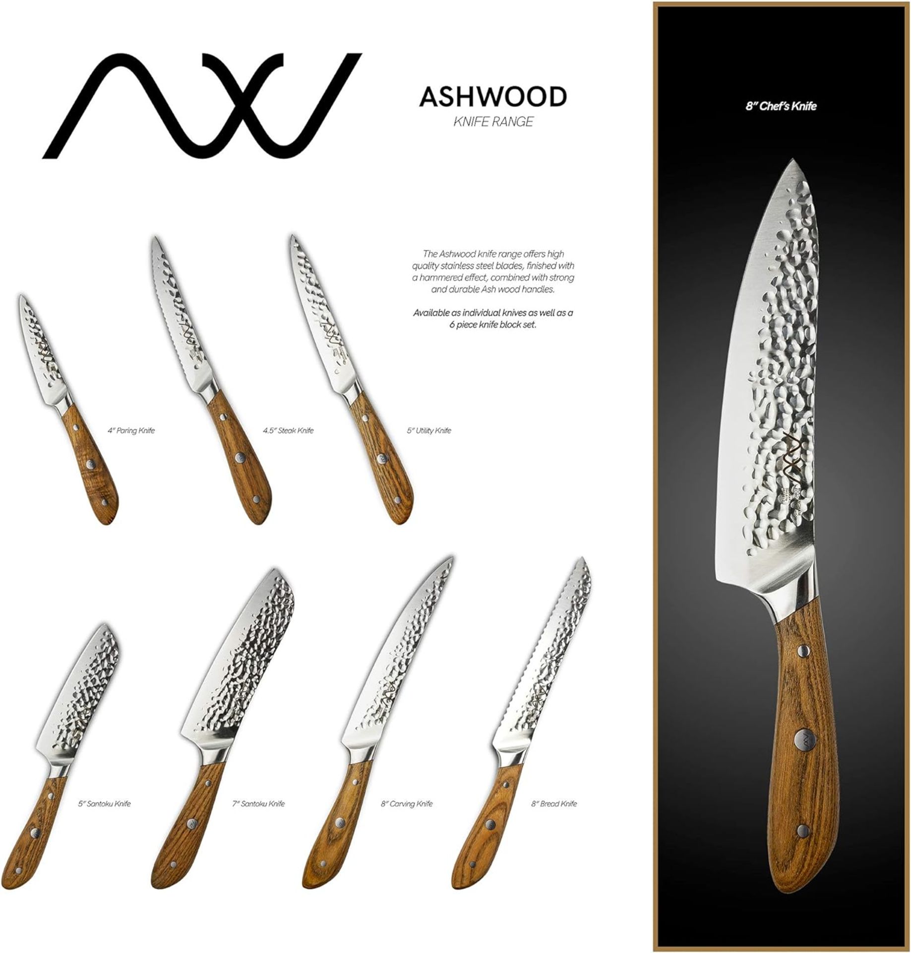 40 Pieces of Rockingham Forge Ashwood Series 8” Chef Knife RRP £1118 - Image 3 of 3