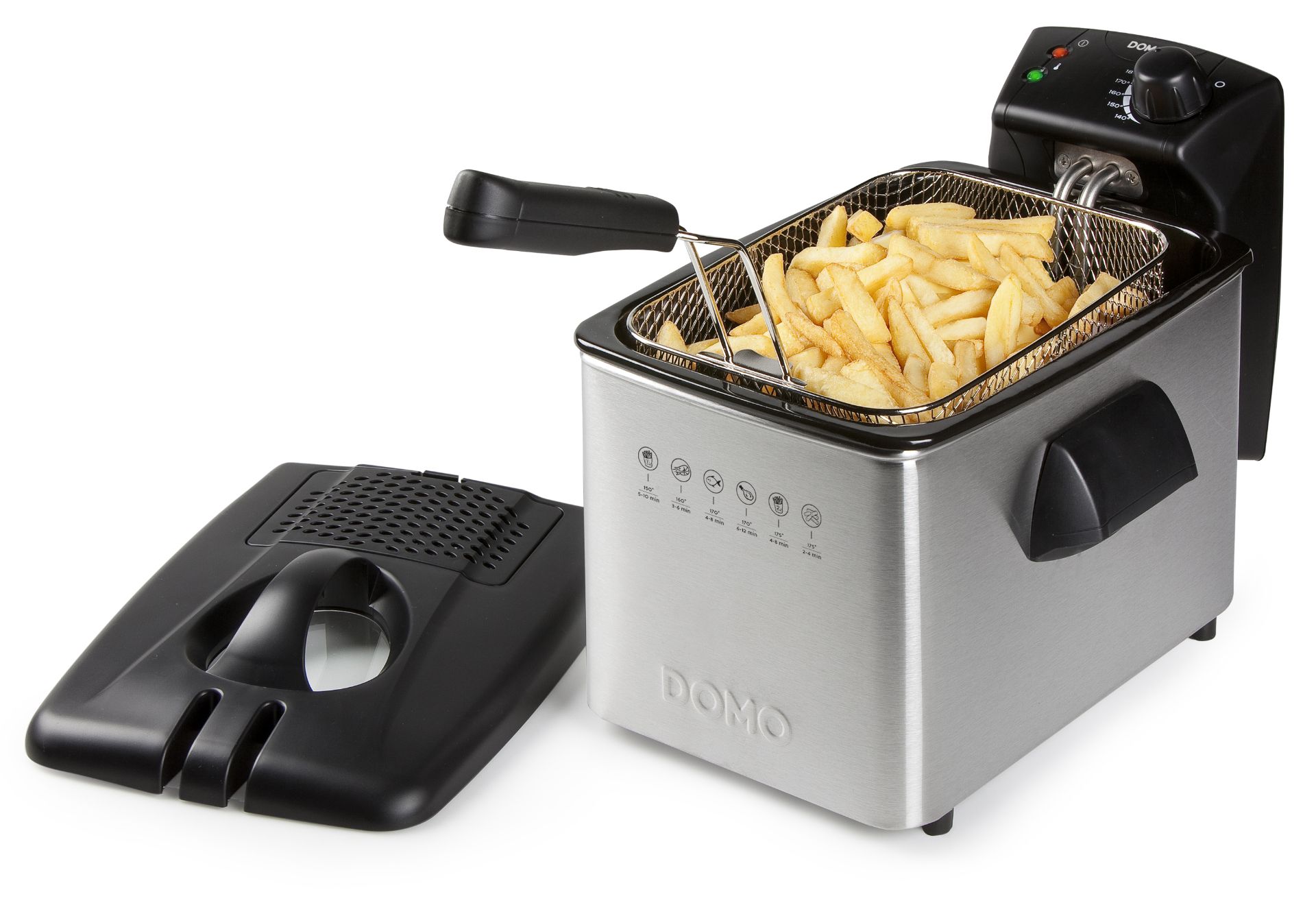 Title: 2 x DO465FR DOMO 4L Stainless Steel Pro FryersDescription: 2 x Deep Fryer 4L Stainless