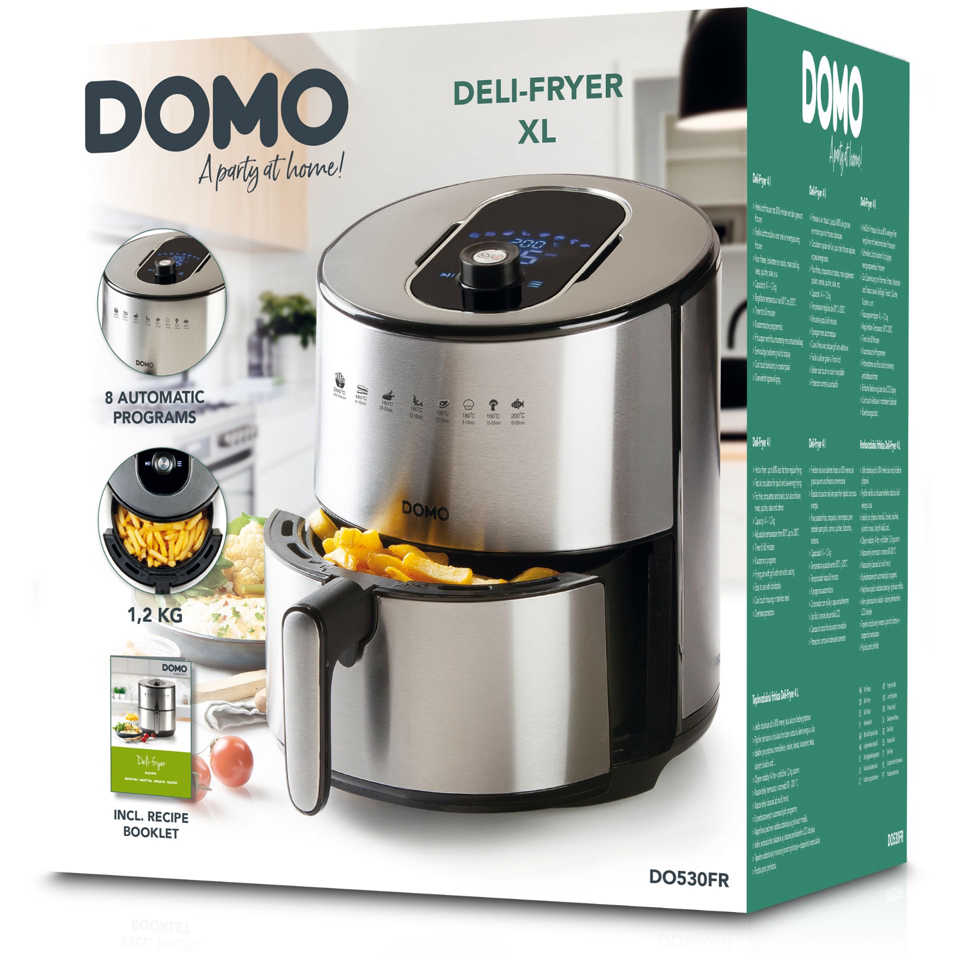 Title: 2 x DO530FR 4L DOMO Stainless Steel Digital Air Fryers RRP £150Description: 2 x Stainless - Image 2 of 3
