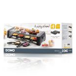 Title: 2 x DO9189G DOMO 8 Person Raclette stone and metal cooking plates with 8 mini pans RRP £