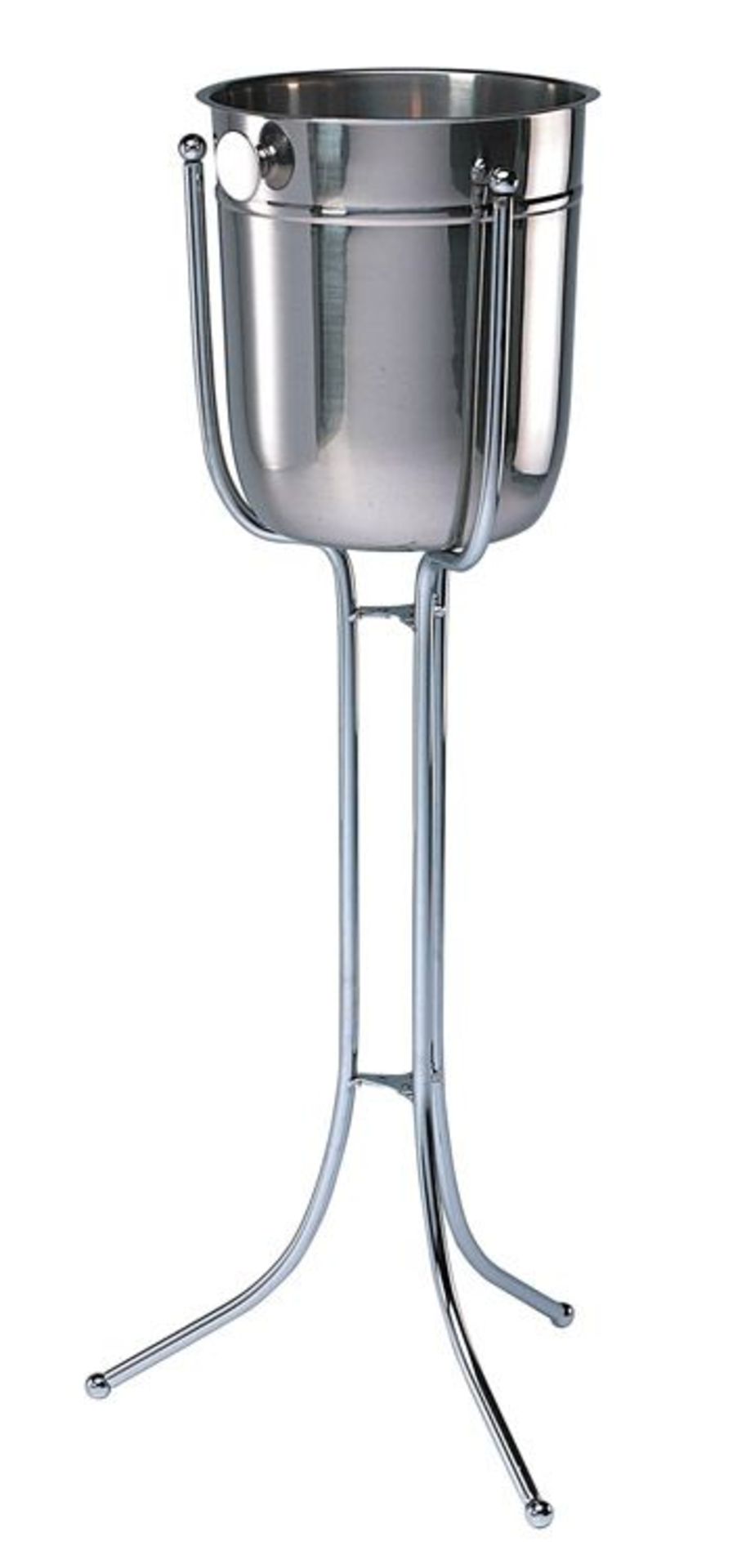 24 x Stainless Steel Wine Bucket (12.8 Pt H 9½"""" x D 8"""") With Stand (RRP £1124)