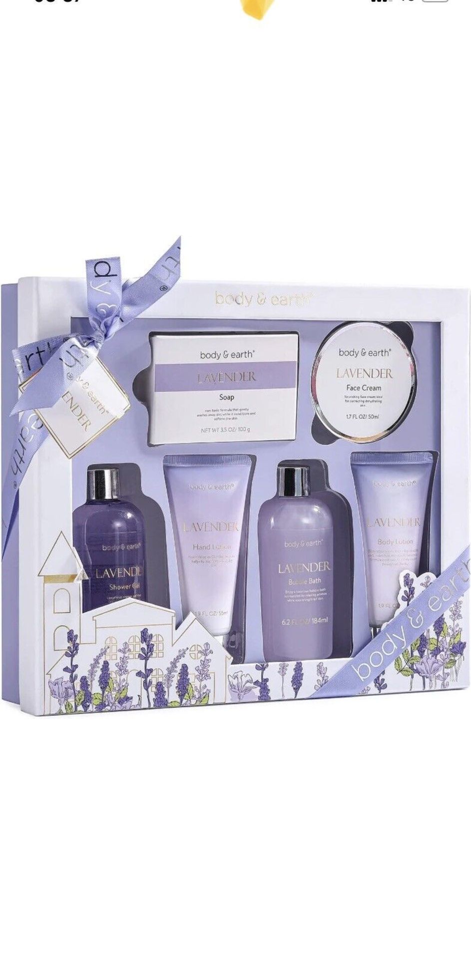 Body & Earth Bath Gift Set - Luxurious 6 Pcs Gifts For Women, Lavender Scent