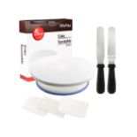 Wisfox Rotating Cake Decorating Plate With 2 Angled Palette Knife Set, Icing
