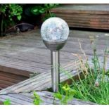 3 x Solar Lights Outdoor, Cracked Glass Ball LED Garden Lights, Landscape/Pathway Lights For Path