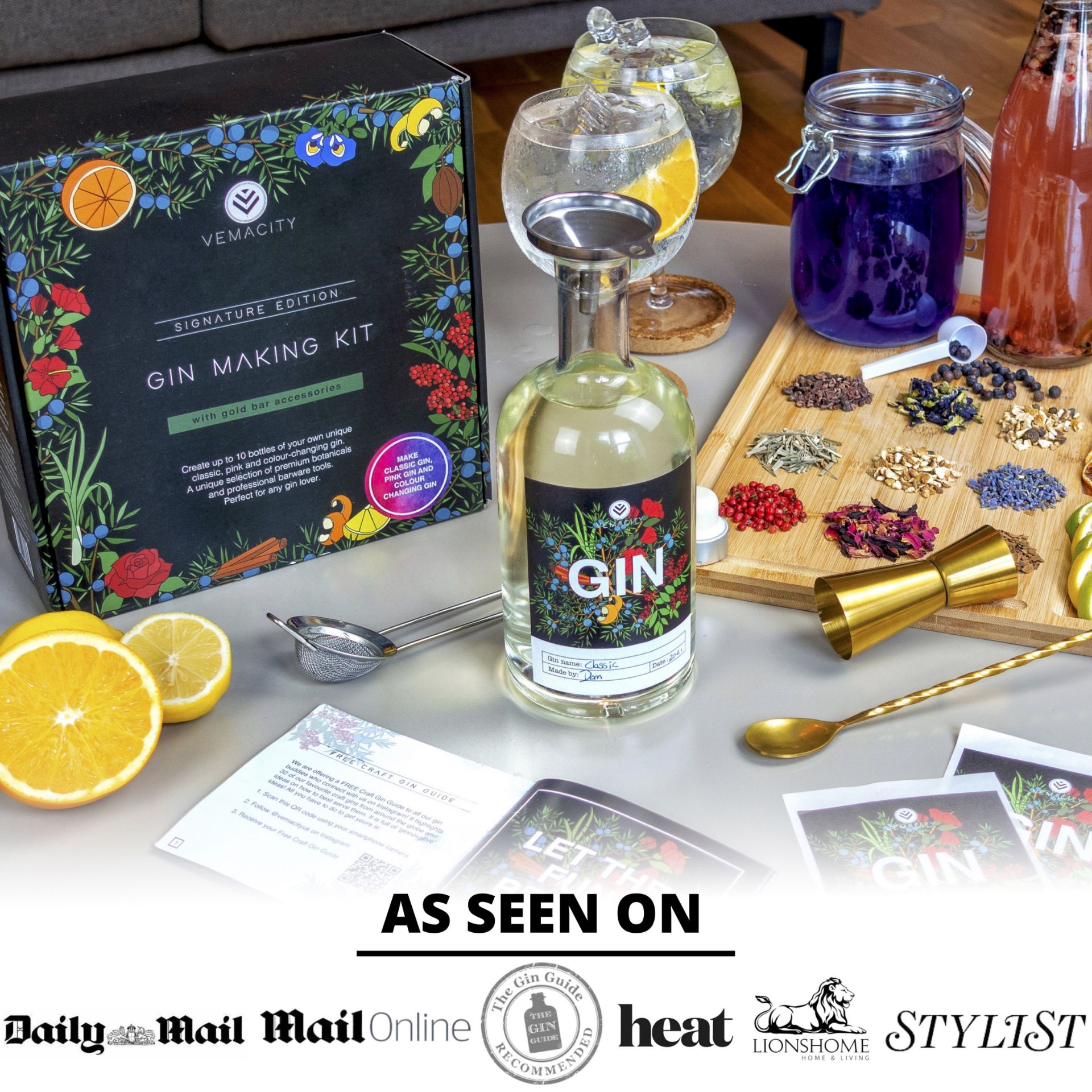 The Signature Edition Gin Making Kit - Make 10 Large Bottles of Classic, Colour-Changing & Pink G... - Image 2 of 2