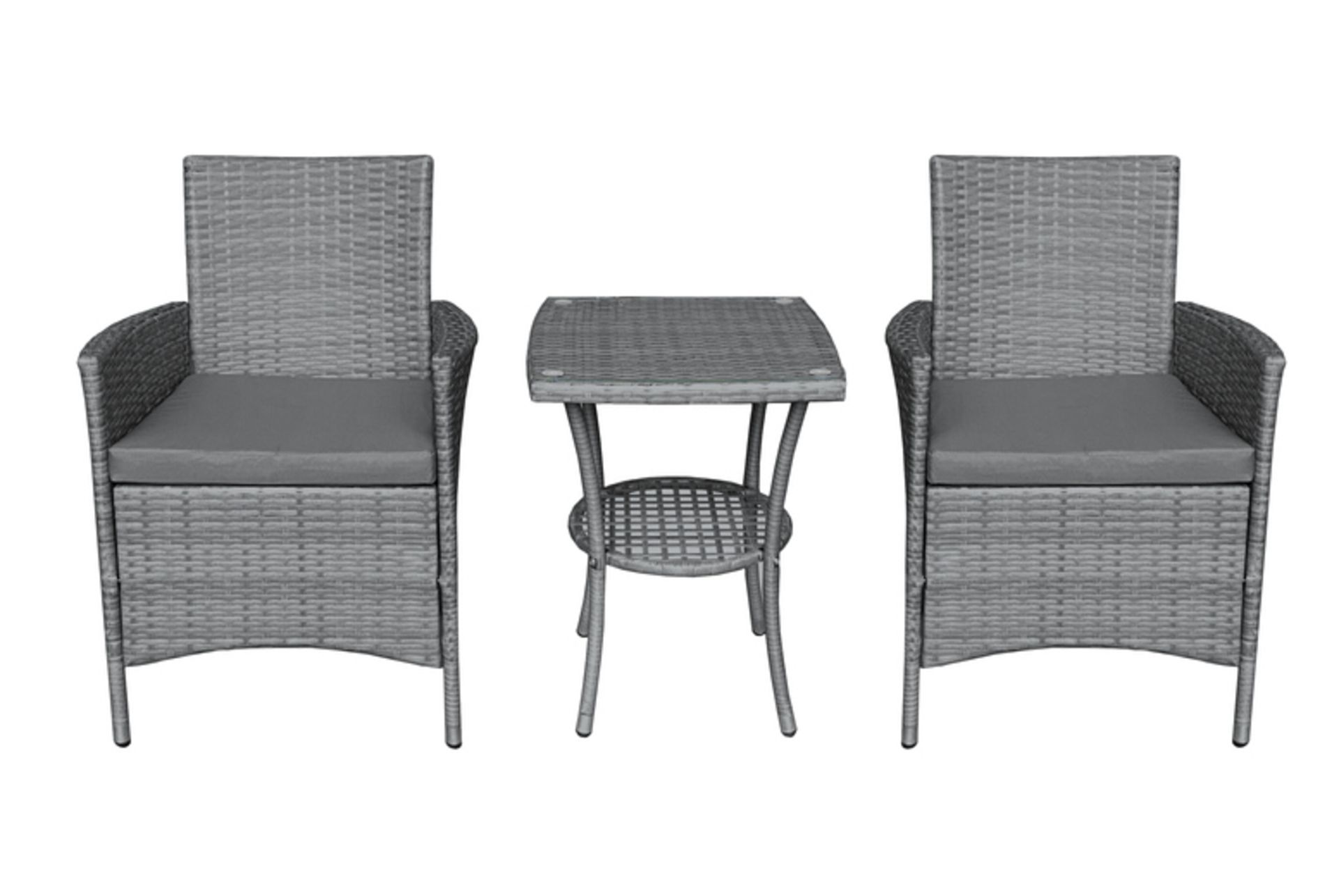 2-Seater Chiswick Rattan Bistro Set - Grey