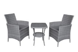 2-Seater Chiswick Rattan Bistro Set - Grey