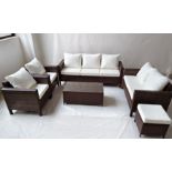 8-Seater Rattan Chair & Sofa Garden Furniture Set - Brown