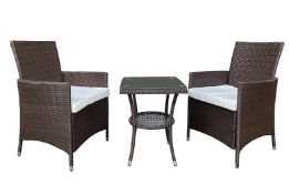 2-Seater Chiswick Rattan Bistro Set - Brown