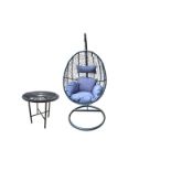 New Rattan Hanging Egg Chair and Coffee Table
