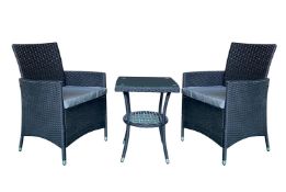 2-Seater Chiswick Rattan Bistro Set - Black