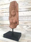 Mounted Stone Carving of a Semi Naked Thai Godess 39cm Tall Rrp £129