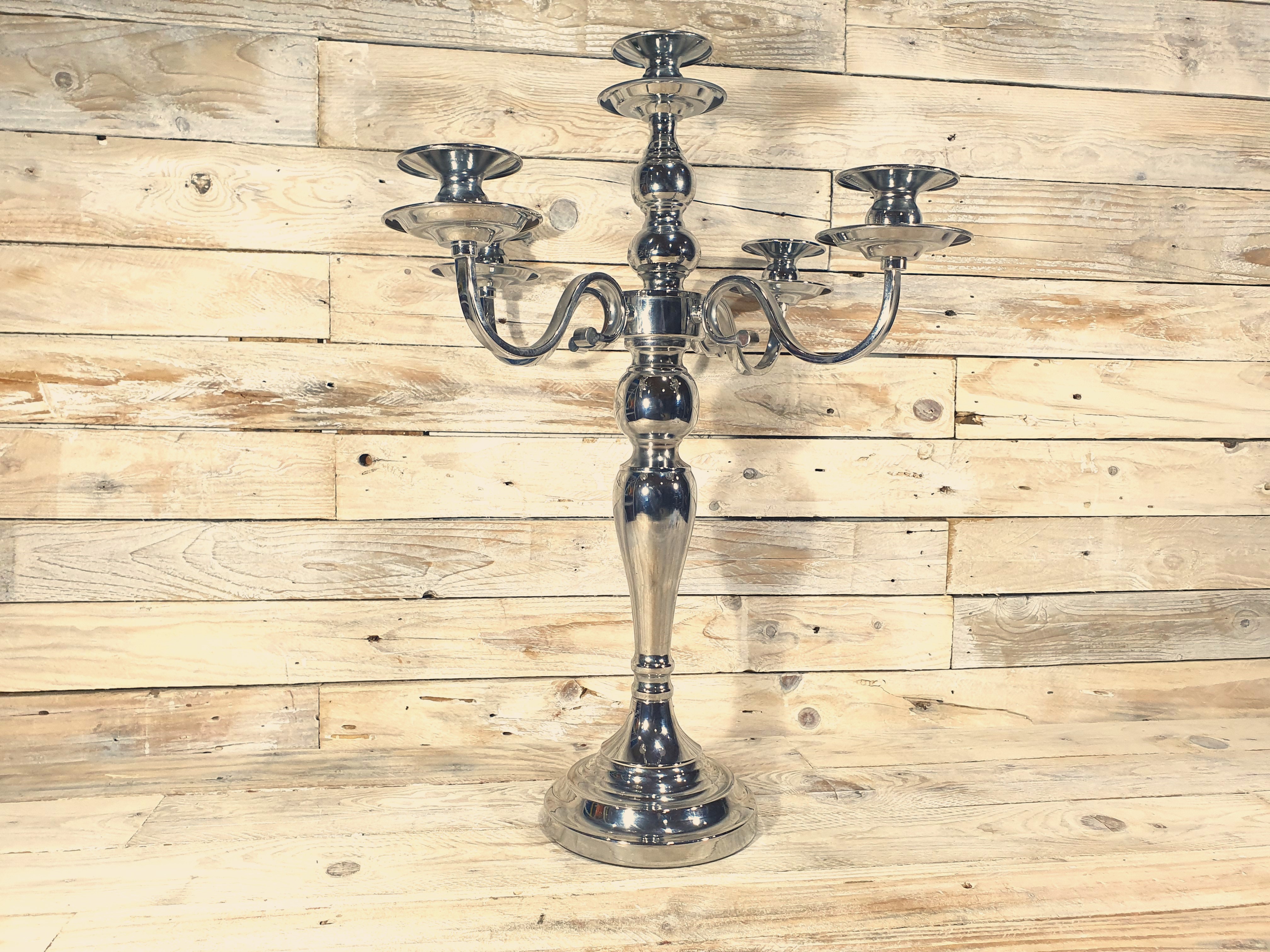 Tall Stainless Steel 5 Pot Table Candelabra Candle Holder 48cm x 33cm x 33cm Rrp £99 - Image 2 of 3