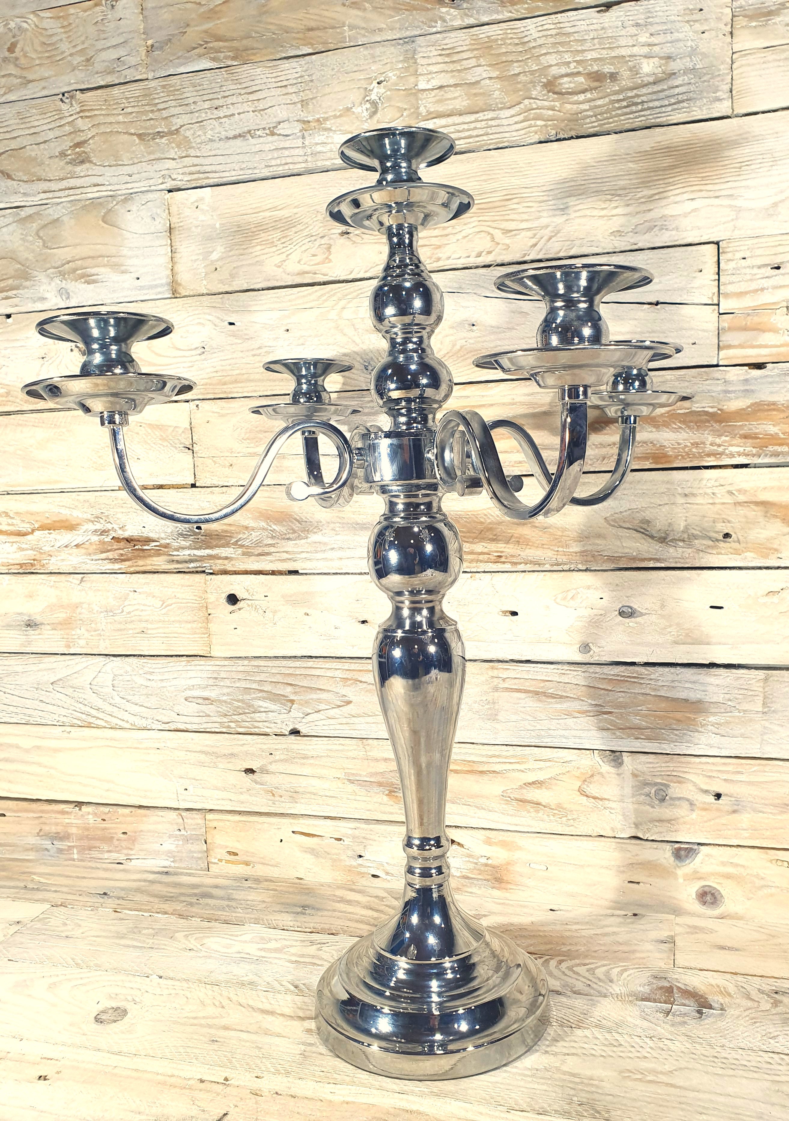 Tall Stainless Steel 5 Pot Table Candelabra Candle Holder 48cm x 33cm x 33cm Rrp £99 - Image 3 of 3