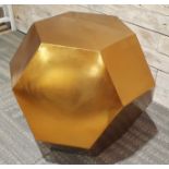 Designer Loaf.com Gold Coloured Metal Dodecagon Side Table 50cm Tall x 55cm Across. Rrp £199