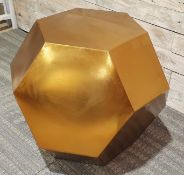 Designer Loaf.com Gold Coloured Metal Dodecagon Side Table 50cm Tall x 55cm Across. Rrp £199