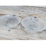 2 x Designer Maxwell & Williams Clouded Glass Bowls 26cm Rrp £48
