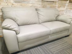 Italian Ice Dove Grey Leather Sofa 184cm x 88cm x 87cm Tall Rrp £1099