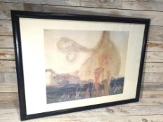 Black Ebonised Framed César Manrique Print by the Famous Spanish Artist. 75cm x 55cm Rrp £99