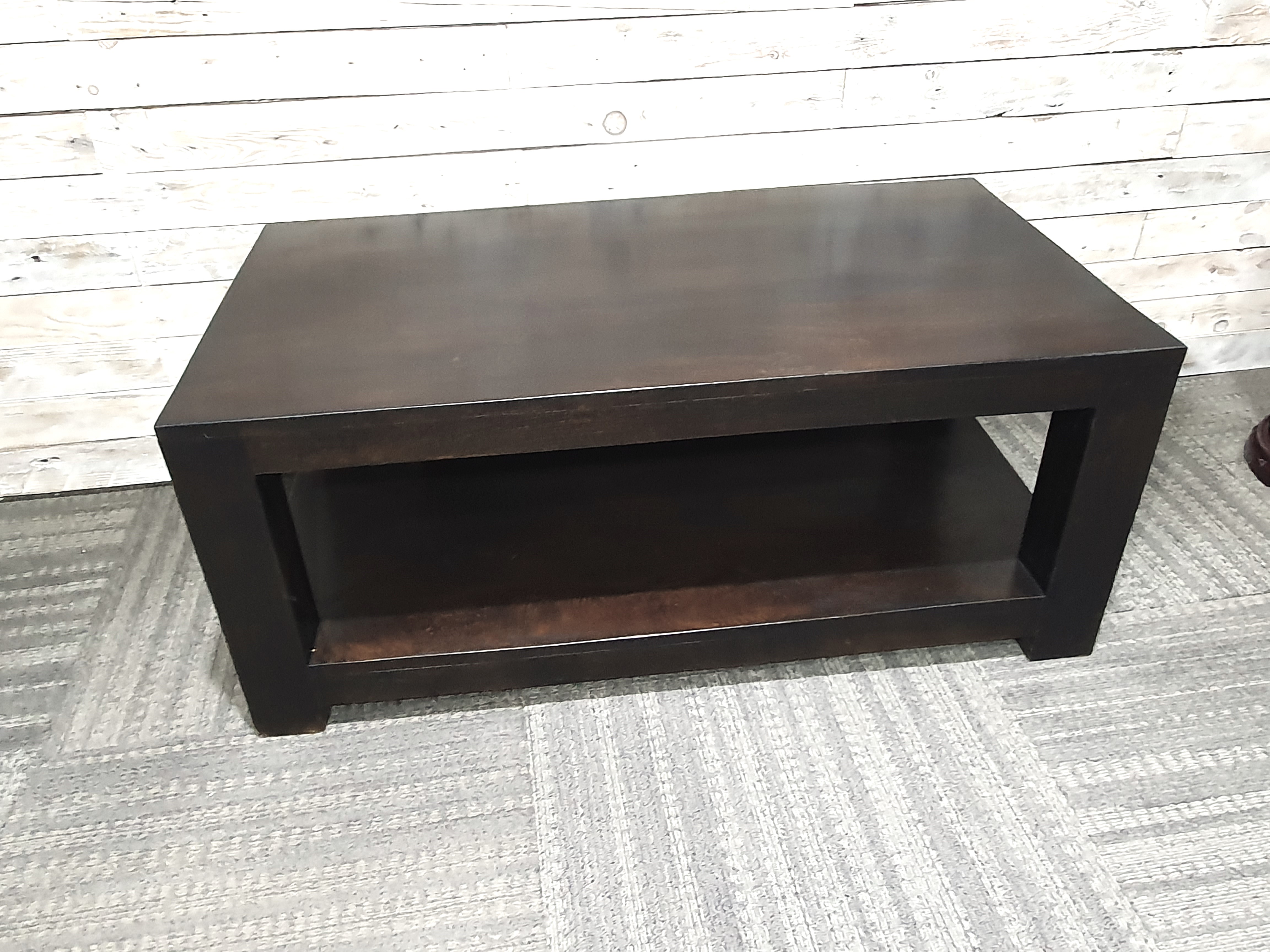 Solid Wooden Ebonised Black Coffee Centre Table 110cm x 60cm x 46cm Tall. Rrp £399 - Image 2 of 4