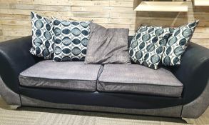 Large Cushion Backed Fabric 3 Seater Sofa Rrp £899